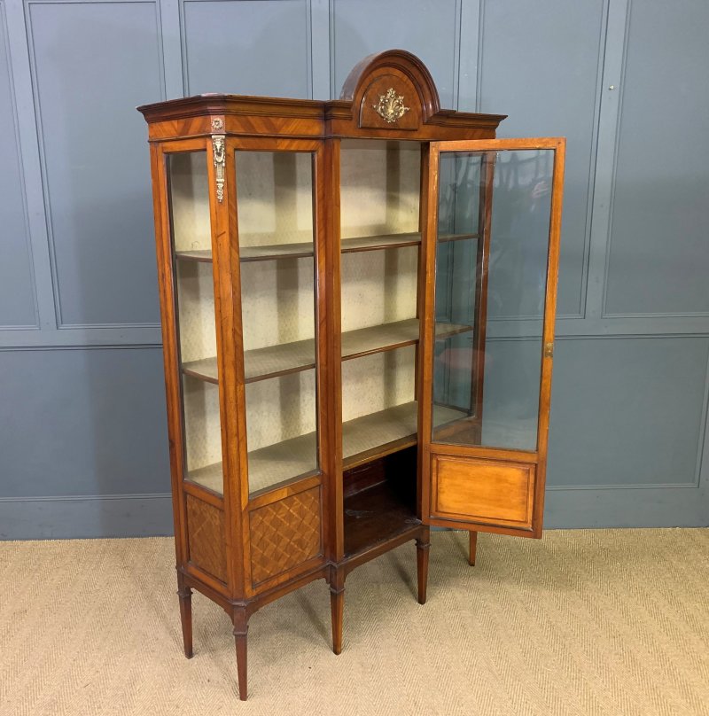 Edwardian Kingwood and Walnut Display Cabinet - Image 4